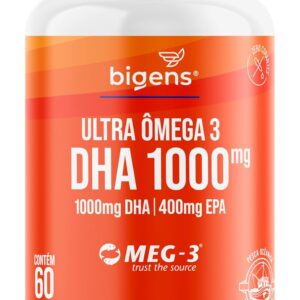 714vltdB5rL._AC_SL1500_.jpg Ultra Omega 3, DHA 1000MG + EPA 400MG, Certificado Meg-3, 60 Cápsulas, Bigens (Unidade, Sem Vitamina E)-radardasaude