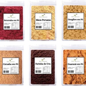 Super Energético Natural - Farinha de Beterraba, Farinha de Uva, Guaraná, Gengibre, Maca Peruana, Catuaba