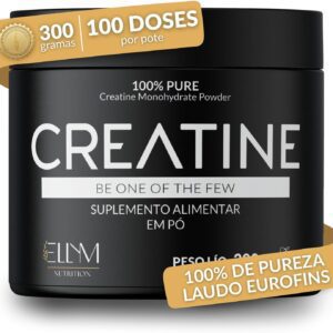 Creatina 300g Pura Monohidratada ELLYM NUTRITION Suplemento Alimentar Premium de Alto Rendimento 100% Pureza