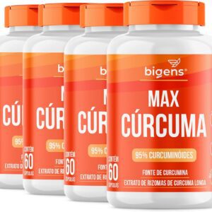 Max Cúrcuma, 95% Curcuminóides, Curcumina, Biogens, Kit 4 x 60 Cápsulas-radardasaude