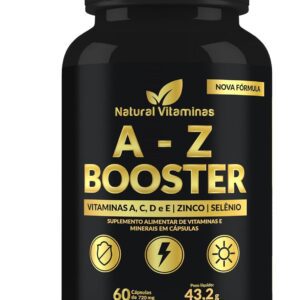 A-Z Multivitamínico Booster com Ferro, Vitaminas B, C, A Magnesio para Adultos - 1 Pote com 60 Cápsula de 720mg-radardasaude