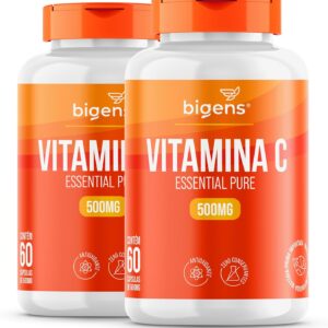 Vitamina C Essential Pure 500mg, Biogens, Kit 2x 60 cápsulas-radardasaude