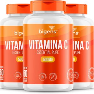 Vitamina C Essential Pure 500mg,60 Cápsulas, Bigens (Kit 3)-radardasaude