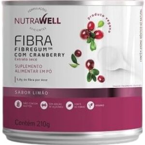 Kit 2X: Fibra Fibregum com Cranberry e Limão Nutrawell 210g