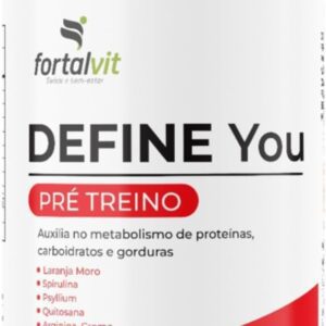 DEFINE - Morosil + Spirulina, Cafeína, Café Verde, Picolinato de Cromo, Psyllium, Arginina e Quitosana, 90 Cápsulas, Fortalvit-radardasaude