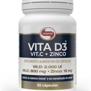 51chW3kFaiL._AC_SL1080_.jpg Vitafor - Vita D3 Vit.C + Zinco - 30 Cápsulas