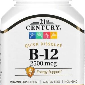 51oxJ8nob4L._AC_SL1350_.jpg Vitamina B12 2500 mcg 110 Comprimidos Sublinguais - 21st Century - Importado e original EUA-radardasaude