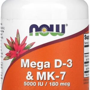 51pD08vFmHL._AC_SL1000_.jpg NOW Foods Mega D-3 e MK-7 180Mcg 60Veg Cáps Importado-radardasaude
