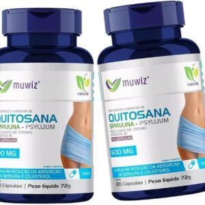 Quitosana Com Psyllium e Spirulina 120 Cápsulas 500mg - 2 Frascos-radardasaude