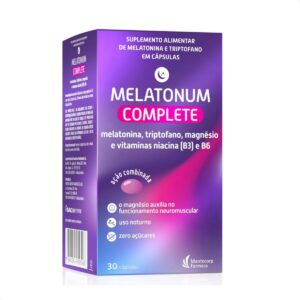 61AeFZmR6vL._AC_SL1200_.jpg Suplemento Melatonum Complete 30 Caps Zero Açucar - Melatonina + Triptofano + Magnésio + Vitaminas Niacina B3 e B6-radardasaude