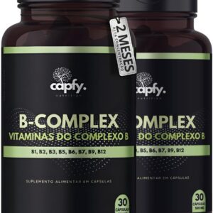 Kit 2x Potes B Complex Vitaminas do Complexo B Concentrado Vitamina B7 Biotina Vitamina B12, B3, B5, B6, B9 Premium 30 Cápsulas Capfy. Nutrition-radardasaude
