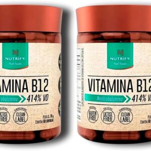61NN4C9sLNL._AC_SL1000_.jpg Kit 2 Potes Vitamina B12 Metilcobalamina 60 Cápsulas - Nutrify-radardasaude