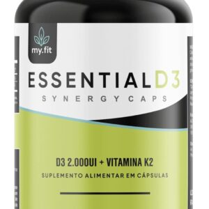 Essential D3 - Vitamina D (2000UI) + K2 (65 mcg) - Cápsulas Sinérgicas, 500mg