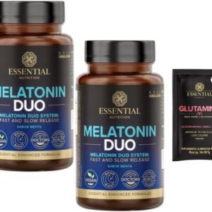 Combo 2x Melatonina Duo - Essential Nutrition - 120 Comprimidos Sublingual - Total 240 - Sabor menta + Amostra-radardasaude