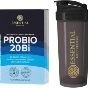 Combo PROBIO 20BI - Essential Nutrition - 30 Cápsulas + Coqueteleira oficial-radardasaude