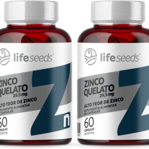 Zinco Quelato 29,5mg Concentrado - 2 Potes - 120 Cápsulas (4 Meses)