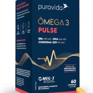 Puravida Ômega 3 Pulse EPA DHA MEG-3® + Coenzima Q10 60 Cápsulas