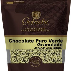 Chocolate Puro Verde Chlorella + Limão Granulado Gobeche - Adoçado com Eritritol - 400g-radardasaude