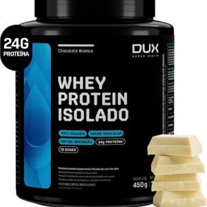 Whey Protein Isolado Chocolate Branco Pote 450g – Recuperação Muscular – DUX HUMAN HEALTH-radardasaude