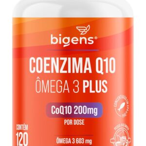 Coenzima Q10 200mg + Ômega 3 Plus + Vitamina E, 120 Cápsulas, Bigens-radardasaude