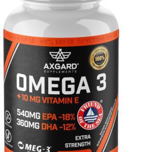 Omega 3 Epa Dha + Vitamina E, Selo FOS e MEG3, 1400Mg (120 Caps), Livre de Metais Pesados, Produto extraído de Pesca Sustentável Axgard Supplements-radardasaude