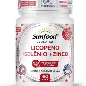 LICOPENO + SELÊNIO + ZINCO 500MG 60 CAPSULAS SUNFOOD EVOLUTION