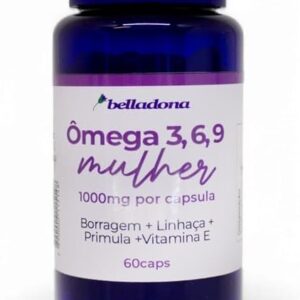 41uArLo5P5L._AC_SL1000_.jpg Ômega 3, 6, 9 Mulher | Borragem, Linhaça, Primula e Vit E - 60 cáps softgel - Belladona-radardasaude