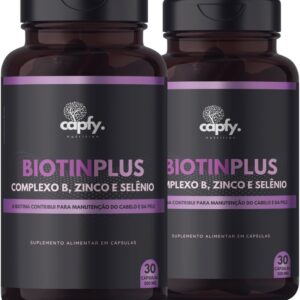 Kit 2x Biotin Plus Biotina + Vitaminas do Complexo B B1 B2 B3 B5 B6 B7 B9 B12 Cabelo Pele Unha 30 Cápsulas 500mg Premium Capfy. Nutrition-radardasaude