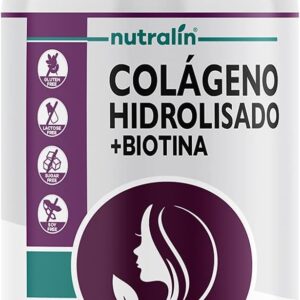 51NasTJCc7S._AC_SL1200_.jpg Nutralin Colágeno Hidrolisado + Biotina 60 Comprimidos
