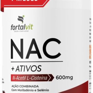 51fhQf3uwhL._AC_SL1080_.jpg NAC 600mg 120 Cápsulas 4 Meses de Uso, Longa Duração 2x Mais, com Molibdênio e Selênio, Fortalvit