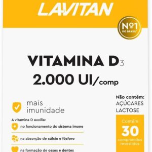 LAVITAN VITAMINA D 2.000UI COMP REV X 30, Laranja, Pequeno