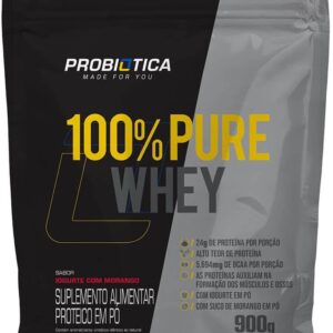 100% Pure Whey Refil (900g) Probiótica Sabor:Iogurte com Morango
