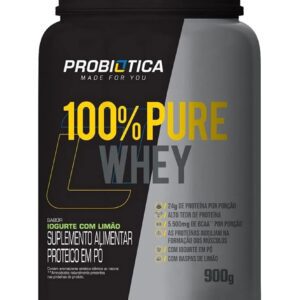 51za81S6N7L._AC_SL1100_.jpg Probiótica 100% Pure Whey (900G) - Sabor Iogurte C/ Limão