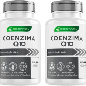 Kit 2x Coenzima Q10 COQ10 Pura Forma Importada 500mg 240Cáps 4 Meses Ecomev