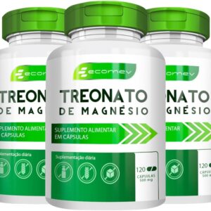 Kit 3Un Magnesio Treonato 100% Puro 500mg 360Caps