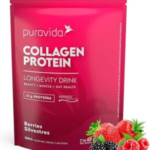 Collagen Protein Berries Silvestres hidrolisado Puravida Verisol 450g-radardasaude