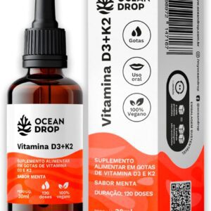 Vitamina D3 K2 30ml Ocean Drop Sabor Menta-radardasaude