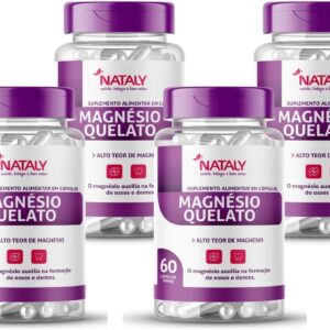 61KsdQAl-NL._AC_SL1080_.jpg Kit Com 04 - Magnésio Quelato 260mg P/Porção 60 Cápsulas de 500mg Nataly-radardasaude