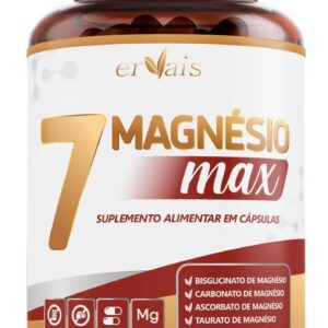 7 Magnésio Max - Óxido - Bisglicinato - Malato - Carbonato - Taurato - Ascorbato - 60 cápsulas