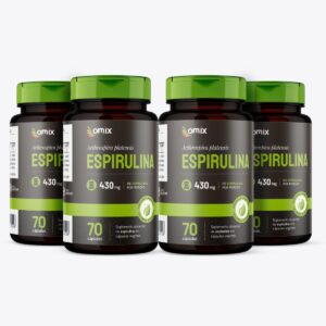 61oUAXhL3XL._AC_SL1200_.jpg Kit 4x - Espirulina - 70 cápsulas - Omix-radardasaude