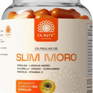Slim Moro Cápsulas Ca.nuts | 60 Cápsulas | Extrato de Laranja Moro + Spirulina + Chlorella + Cromo + Curcumina + Própolis + Vitamina C (1 Pote)-radardasaude
