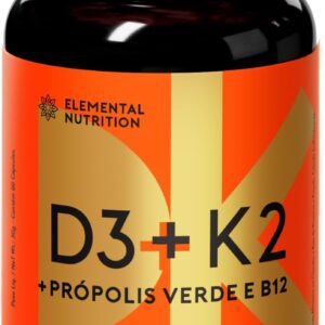 Vitamina D3 + K2 em Cápsulas, Elemental Nutrition – 60 Cápsulas-radardasaude