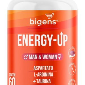 718YU2QwsrL._AC_SL1500_.jpg Energy Up, aspartato, arginina, taurina, boro, 60 cápsulas softgel, Bigens (Unidade)