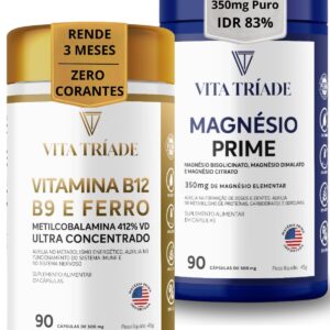71B4hd-OtDL._AC_SL1500_.jpg Vitamina B12 Metilcobalamina 412% 90 Cápsulas + Magnésio Bisglicinato, Citrato e Dimalato 350mg - 90 Cápsulas-radardasaude