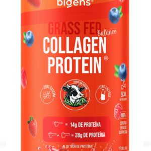 Bigens Grass Fed Balance Collagen Protein, Gado de Pasto, Colágeno Zero Lactose e Caseína (Unidade, Frutas vermelhas)-radardasaude