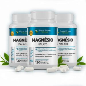 71frM6l2HhL._AC_SL1500_.jpg Kit 3x Magnésio Malato 600 mg – 360 Cápsulas total | Floral Ervas do Brasil | Auxilia no Funcionamento Muscular, Neuromuscular e Metabolismo Energético-radardasaude