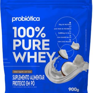 100% Pure Whey Probiótica Iogurte com Coco - Refil 900g-radardasaude