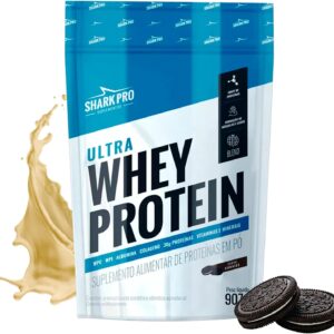 Shark Pro Ultra Whey Protein Sabor Cookies - 30g de Proteínas - Suplemento Alimentar de Proteínas em Pó - WPC e WPI - Fórmula com Colágeno e Albumina - 907g Pouch-radardasaude