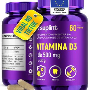 Suplemento de Vitamina D3 2000IU | Suporte à Saúde de Ossos, Dentes, Músculos e Imunidade | Suplementos Dietéticos para Homens e Mulheres | Não Transgênico Sem Glúten | Desenvolvido na Holanda | 60 Cápsulas