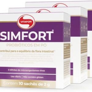 41GuKSzx5gL._AC_.jpg Kit 3 Simfort mix de probióticos Vitafor 10 sachês de 2g